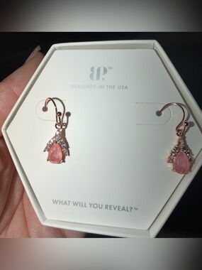 Bomb Party Earrings-Wings of Bliss Rose Quartz on Rose Gold RBP8218